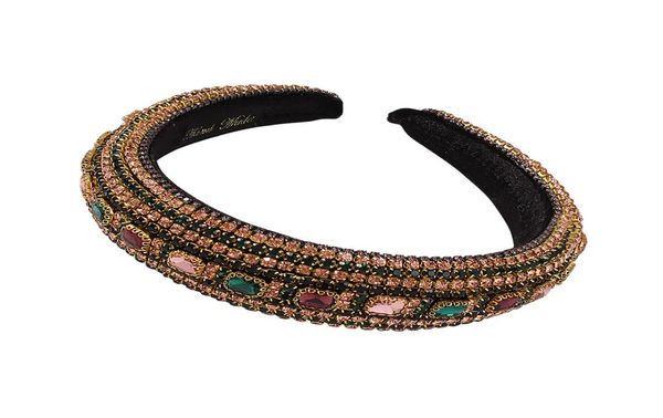

graceful padded rhinestones headbands sparkly full crystal hairbands geometric wide headwear hair accessories for women6036520, Silver