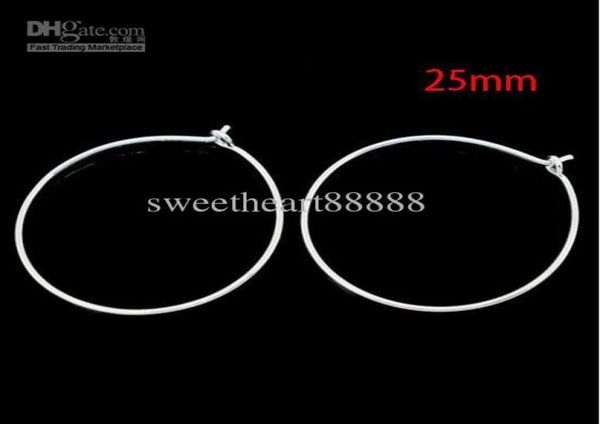 

mic 1000pcs silver plated wine glass charms wire hoops 25mm jewelry diy jewelry findings components 1637764