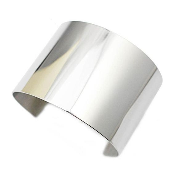 

new designer stainless steel wide blank plain shiny arm cuff bangle bracelet hiphop punky jewelry ladies fashion jewelry1450788, Black