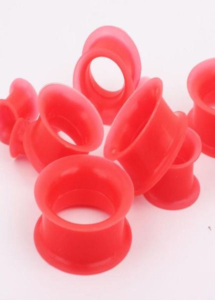 

body jewelry f30 48pcslot mix 12 size fashion silicone ear plug gauge double flared flesh tunnel3819701, Silver