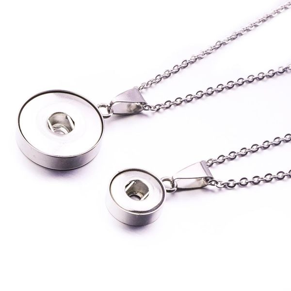 

silver plated stainless steel 12mm 18mm snap button necklace for women snaps buttons jewelry1645405