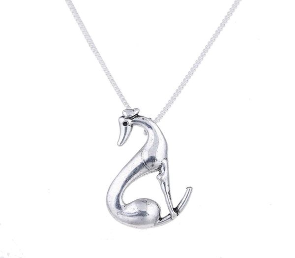 

sitting greyhound necklace dog pendant whippet italian sight hound galgo necklaces pendants choker christmas halloween gift7530522, Silver