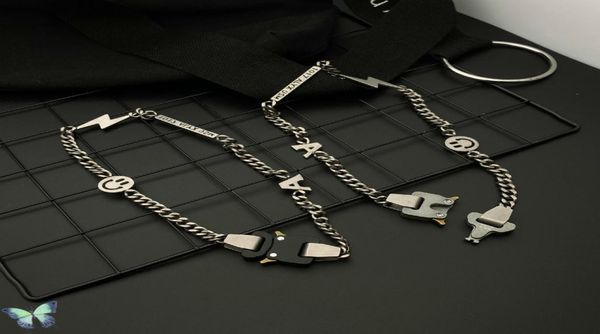 

1017 9sm men women black grey alyx stainless steel chains necklaces3009501, Silver