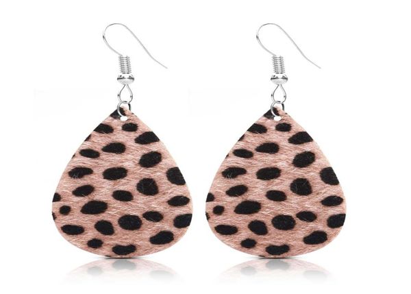 

unique exaggerant horse hair leopard pu faux leather dangle earrings fashion hollow teardrop drop earring for women jewelry new2560825, Silver