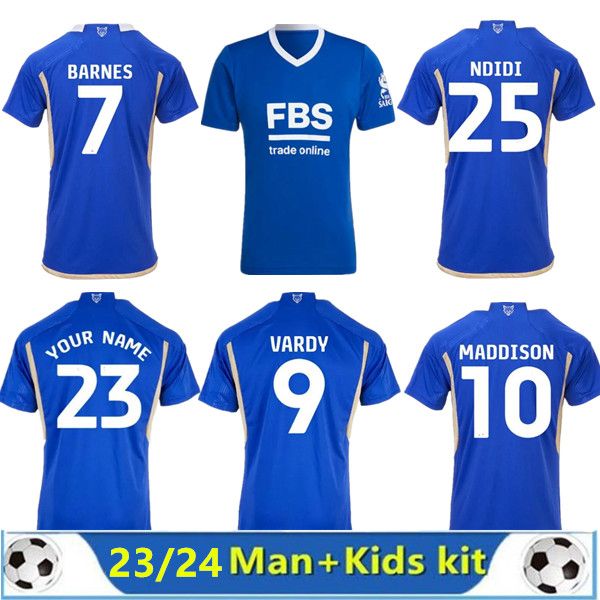 

23 24 leicester 9 vardy soccer jerseys 2023 city home 8 tielemans # 10 maddison 7 barnes maillot foot shirt ndidi iheanacho ayoze ndidi daka, Black;yellow