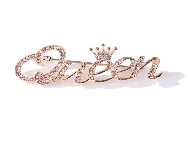 

fashion crystal crown letter queen brooch pin for women elegant bridal corsage brooches jewelry wedding accessories1628461, Gray