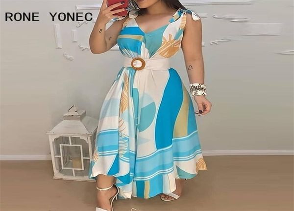 

women elegant dress tropical print v neck tie up maxi with belt casual summer 2203298831958, Black;gray