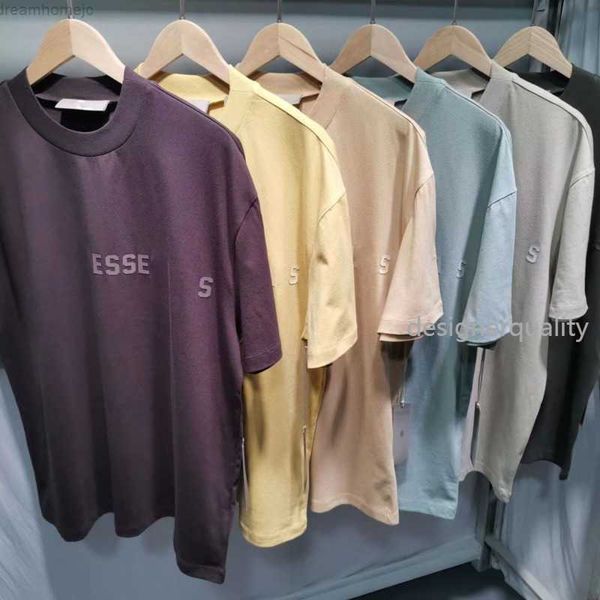 

men's tees luxury brand ess sweatshirt men women round neck letter print loose short sleeve mens oversize cotton tshirts, White;black