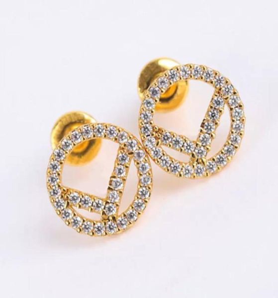 

classic hoops stud diamond earrings designers earring luxury designer jewelry womens circle letter f studs love bracelets loop wed7589612, Golden;silver