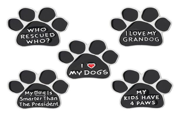 

i love my dogs paw brooch rescued puppy pet cartoon animal enamel pins backpack jackets metal lapel pin cute badge jewelry gift5825590, Gray