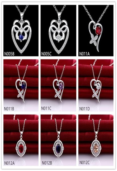 

new arrival fashion women039s gemstone 925 silver necklace pendant 10 pieces a lot mixed stylesterling silver pendant ne1041413