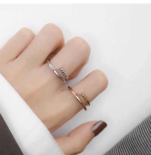 

nail rings classic temperament screw texture designer couple ring letter c couple engagement proposal jewelry rings for lovers gold-plated d, Silver