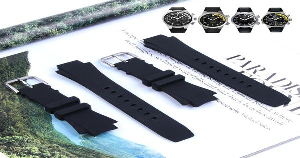 

2616mm waterproof diving silicone rubber watchband strap for iwc watch automatic man ocean iw354807 iw353804 black with tools1926736, Black;brown