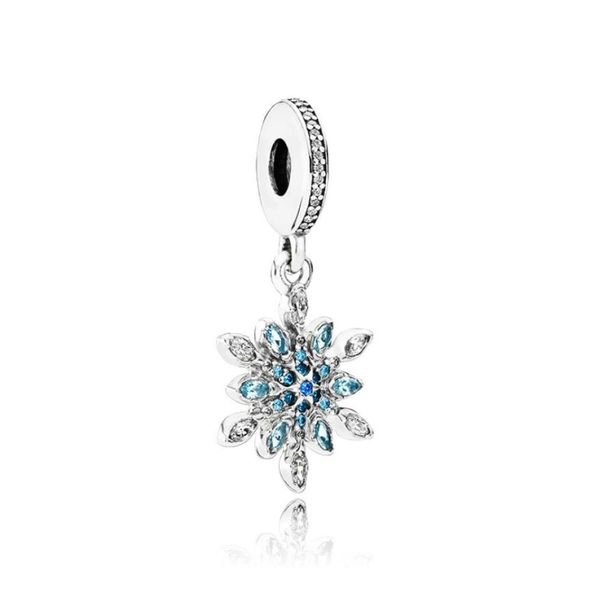 

925 sterling silver crystal snow pendant charms retail box european bead charms bracelet necklace jewelry making charm1409779, Bronze;silver