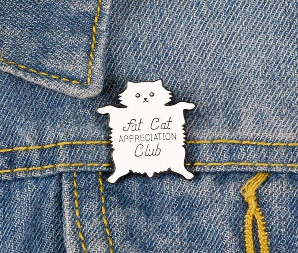 

white cat animal cute small funny enamel brooches pins for women demin shirt decor brooch pin metal kawaii badge fashion jewelry3350530, Gray
