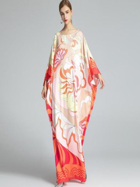 

women039s runway dresses o neck batwing sleeves knitted printed elegant long autumn robes dresses vestidos3726007, Black