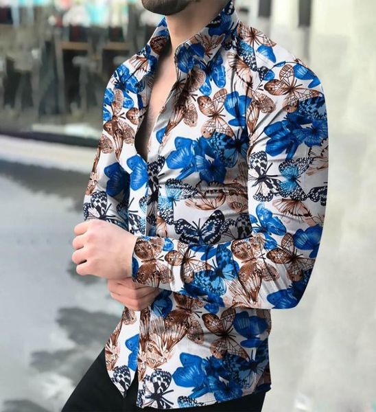 

men039s casual shirts fashion boutique print slim fit mens longsleeved shirt highend social brand men club prom 36654889, White;black