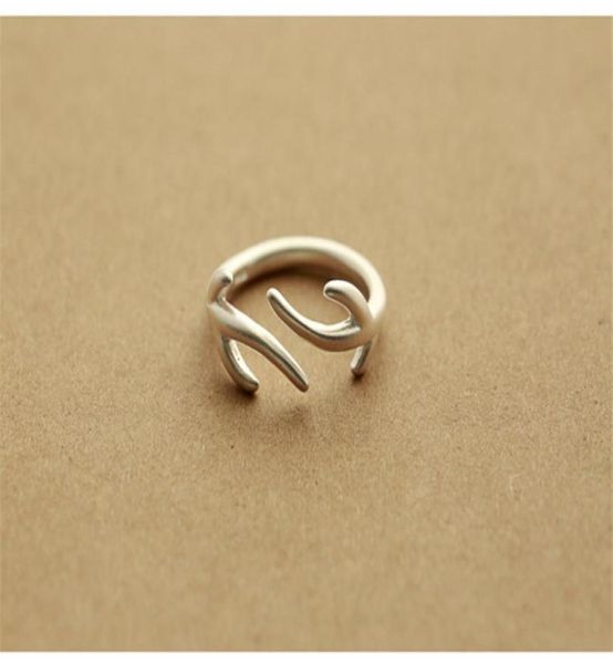 

10pcs opening double deer antler ring cute adjustable antler stag animal reindeer tree branch shaped rings for women ladies party 3853357, Silver