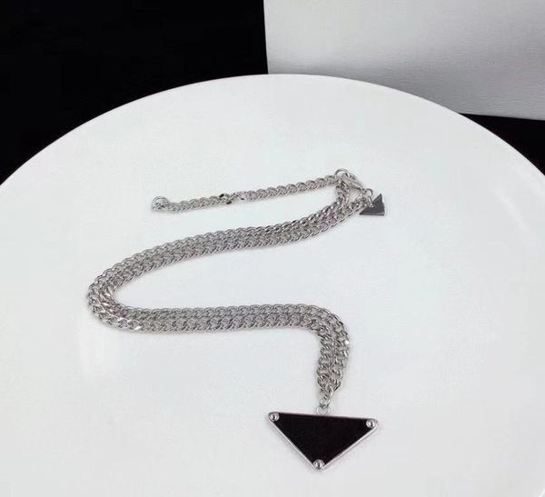 

2021 luxury designer necklace chain for women men jewelry charm fashion titanium steel black white pendant italy mens8652858, Silver