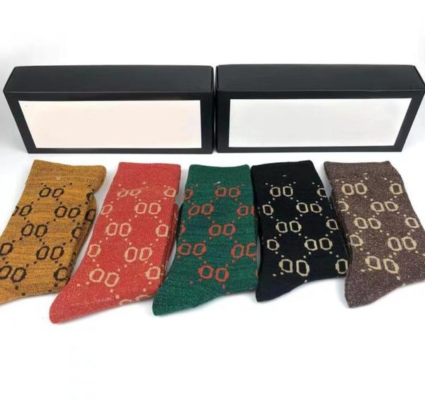 

2021 designer men039s and women039s socks five brands of luxury sports winter net letter knit sock cotton with b5342215, Black