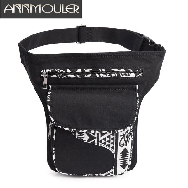 

waist bags annmouler vintage women bag pack large capacity fanny fabric patchwork phone pouch pocket girls adjustable belt 230711