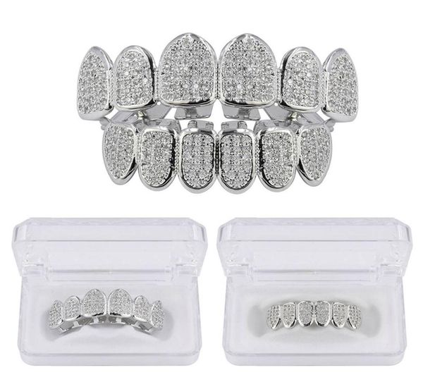 

hip hop jewelry mens diamond grillz teeth personality charms gold iced out grills fashion rapper men fashion accessories8323719, Black