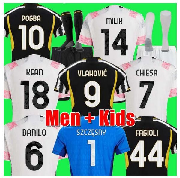 

23 24 juventus soccer jerseys chiesa di maria 2023 2024 pogba juve vlahovic fans player version mckennie football shirt cuadrado mens jersey, Black;yellow