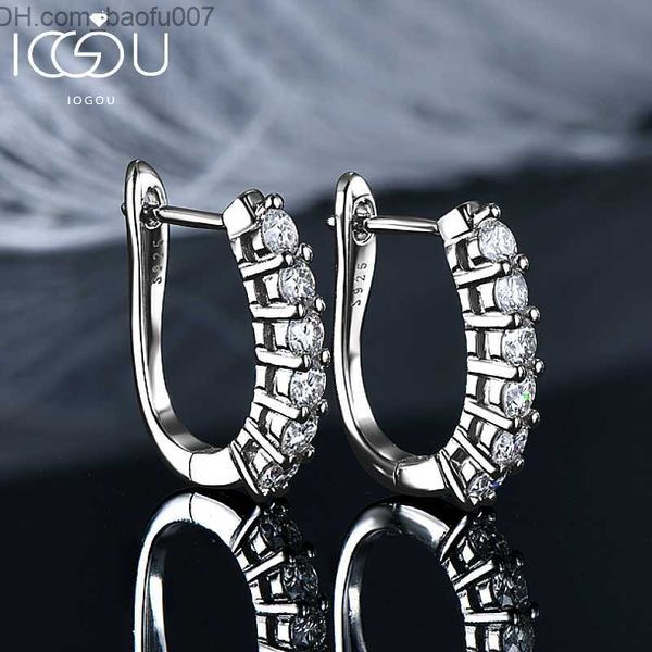 

charm iogou d color vvs1 moissanite clip hoop earrings for women fashion 2023 charm jewelry real 925 silver christmas valentine's day g, Golden