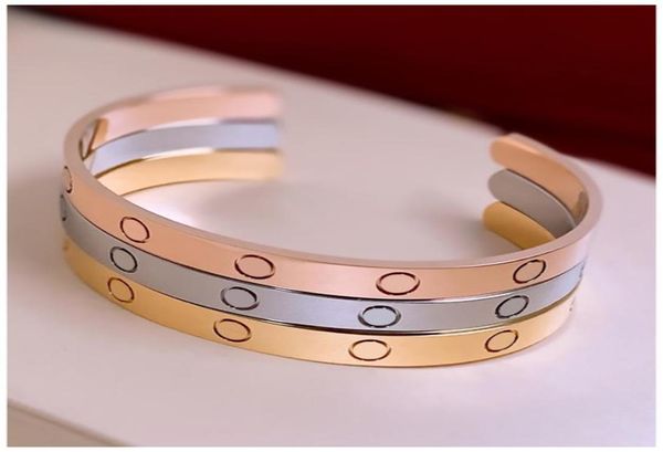 

love bracelets carti bracelet cuff screw bangle braclets woman weissgold armband gold bangles new design personalized charm bracle1303874, Black
