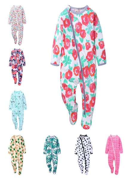 

baby zipper jumpsuit 8 design printed romper kids clothes newborn wrap feet rompers infant girls toddler boys clothing m15426952152, Blue