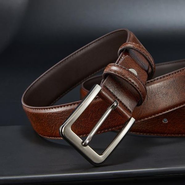 

leather belt men's casual needle buckle versatile cowhide belt men's middle-aged and young business pants
