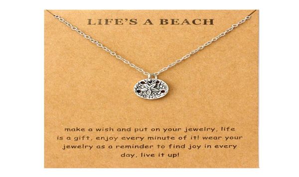 

sand dollar starfish seahorse necklace sea horse conch shell ocean waves sea turtle fish shark pendants necklaces women jewelry5193392, Silver