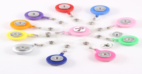 

fashion retractable ski pass id card badge holder reel pull key name tag recoil reel fit 18mm snap button jewelry for school hospi4906437, Bronze;silver