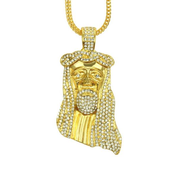

gold color jesus christ piece head face hip hop pendant necklace charm chain for men and women trendy holiday accessories8743098, Silver