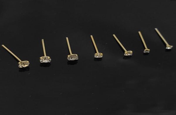 

925 sterling silver stud clear crystal pin piercing nose jewelry 36pcspack2744604
