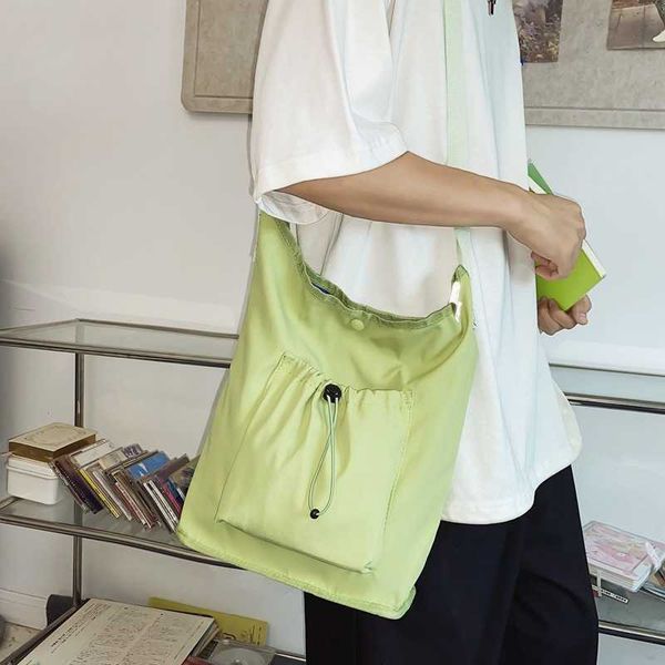 

version niche casual design drawstring shoulder bag lightweight travel large capacity shopping bag tote crossbody bag for women