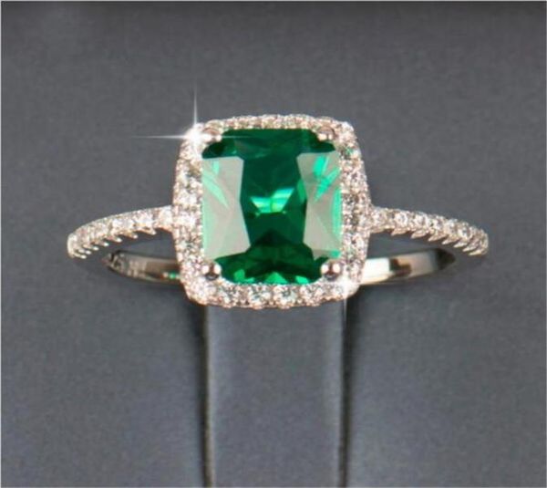 

big promotion 3ct real 925 silver ring swa element diamond emerald gemstone rings for women whole wedding engagement jewelry n47996350565, Slivery;golden