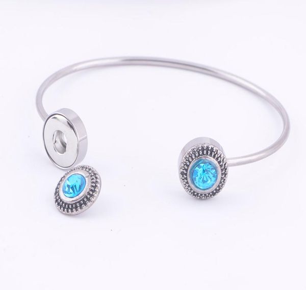 

women fashion ginger snap stainless steel bracelet bangle interchangeable 12mm chunk diy snap jewelry fit noosa 12mm charm2560846, Black