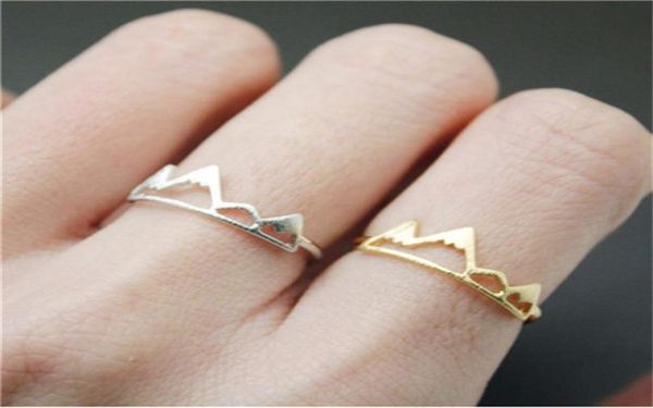 

wedding ring handicraft mountain shape ring tourist mountain peak ring product couple journey rings summer ring8906421, Silver