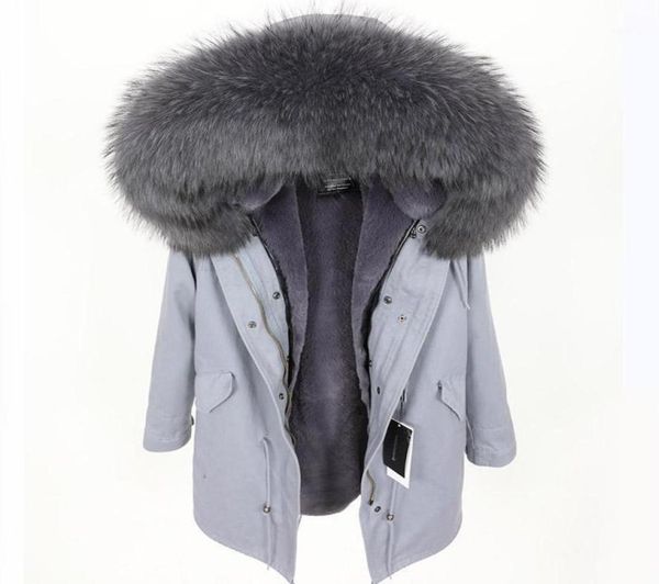 

women039s fur faux 2021 female winter coat parkas real raccoon collar liner women039s clothing long thick warm streetwear15164760, Black