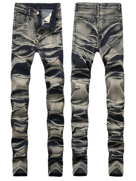 

men039s jeans fashion men painted denim trousers multi color sretch printed pants for male size 29426679584, Blue