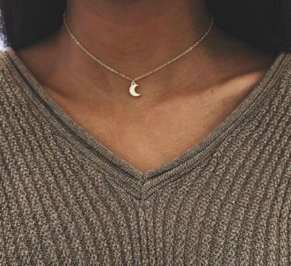 

crescent moon pendnat necklace new moon necklaces for women girls fashion jewelry5600377, Silver