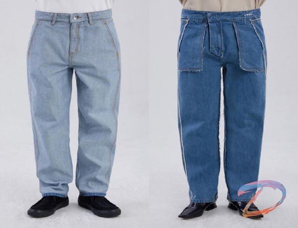 

men039s jeans adererror embroidery tassels both positive and negative oversize women039s fashion pants7262850, Blue
