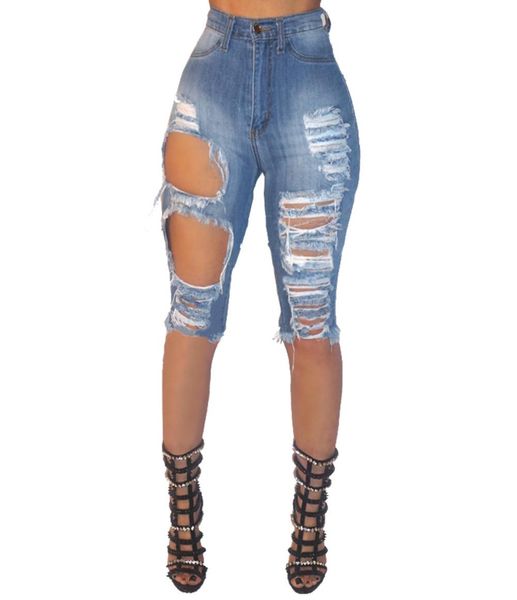 

summer skinny hole shorts jeans women denim pants denim straight skinny short jeans light blue s2xl8538430