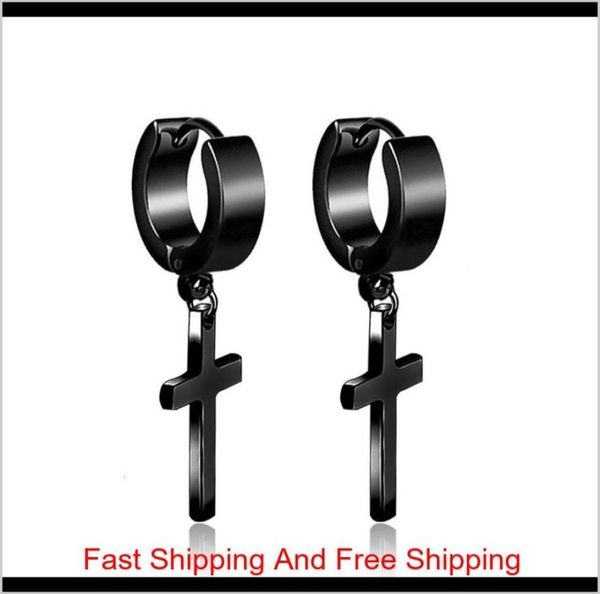 

4 colors titanium steel cross stud earrings for men women jewelry silver black gold multicolor 1akdl juiqn2862706, Golden;silver