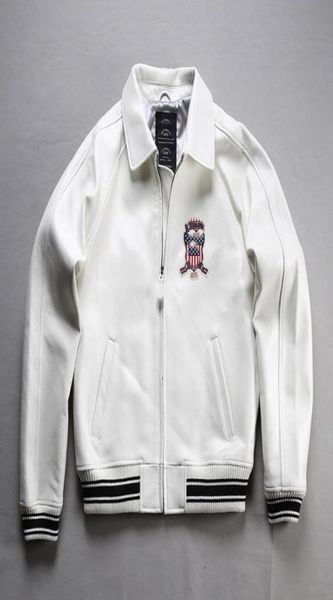 

men039s bomber jackets 1975 usa white avirex lapel sheepskin leather casual athletic flight suit4013073, Black;brown