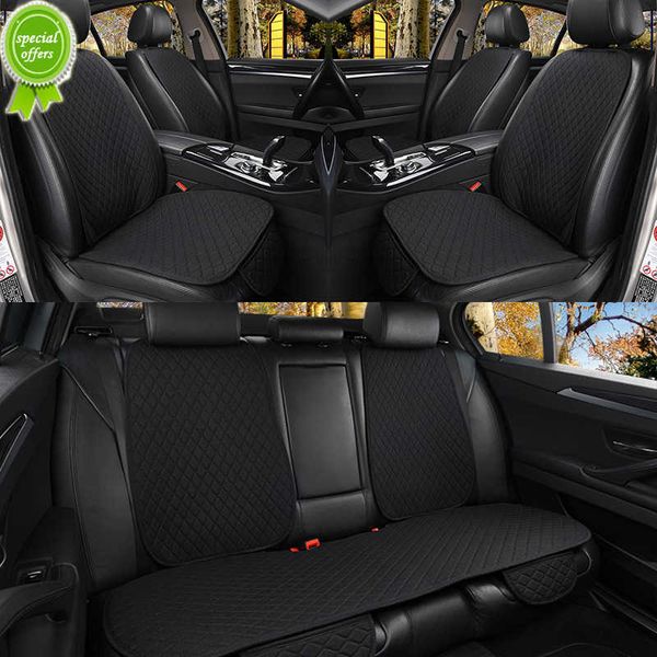 

new black flax car seat cover four seasons universal front rear back backrest to choose for auto chair seat cushion protector pad