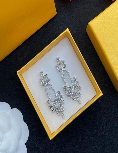 

diamond stud earrings designer jewelry fashion silver earring for lady women party studs hoops wedding engagement for bride with b1444520, Golden;silver