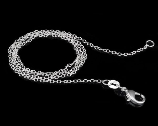 

925 sterling silver plated link rolo chain necklace with lobster clasps 16 18 20 22 24inch women o chain jewlery factory sto1140958