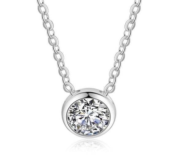 

fashion real 925 sterling silver pendant charm circle necklace lady girls love gift tiny cubic zirconia jewellry acce1589160